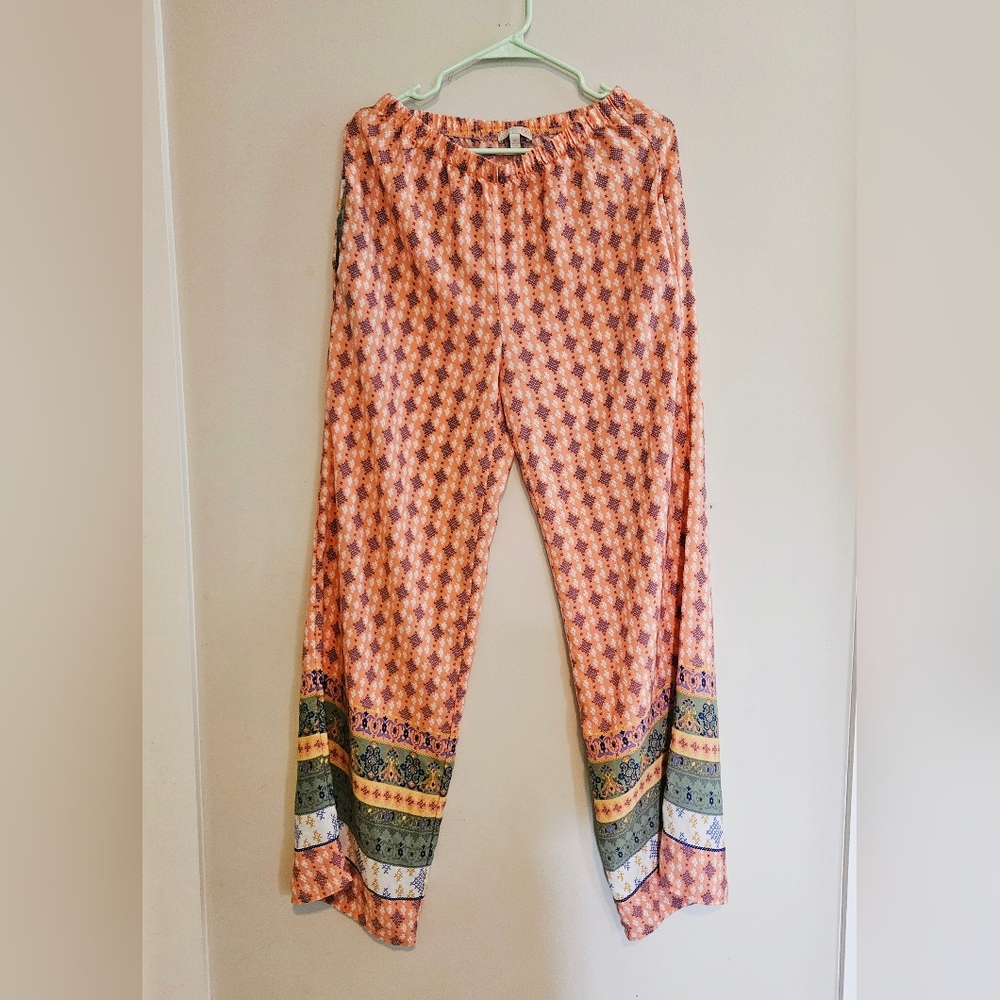 Bohemian Patterned Wide-Leg Pants